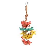 Lmrysalque Bird Wood Star Toy Bite Resistant Parrot Wood Star Chewing Toy for Budgies Parakeet Cockatiel Lovebird (Colorful)