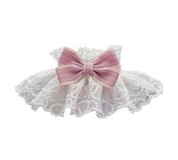 Lmrysalque Cat Lace Bow Scarf Lightweight Cute Princess Style Flora Lace Bib Bow Collar for Kittens Puppies Teddy (L)