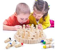 Lmrysalque Children's Intelligent Toys Colorful Memory Chess Wooden Memory Matchstick Chess Game Memory Developing Chess Family Intellectual Toys