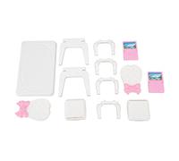 Lmrysalque Dollhouse Laptop Table Chair 1/16 Scale Simulation Educational Miniature Notebook Desk Chair Set for Child Adults