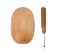 Lmrysalque Egg Shaped Darning Tool with Crochet Hook Wooden Mending Device for Socks Sweater Scarf