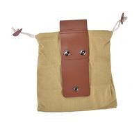 Lmrysalque Fruit Picking Bag Waist Hanging Canvas Material PU Style Folded Save Space Belt Foraging Bag (PU Style Khaki Color)