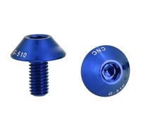 Lmrysalque G-510 2Pcs M5 * 12mm Bike Water Bottle Cage Holder Bracket Screw Bolts (Blue)