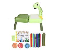 Lmrysalque Kids Drawing Projector Table Cartoon Deer Multifunctional LED Projector Painting Toy with Lighting and Music