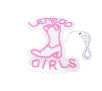 Lmrysalque LED Neon Light Lets Go Girls Boot Sign Wall Decoration for Bachelor Birthday Party Photography Prop