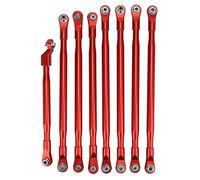 Lmrysalque RC Rod Link Linkage Set Pull Rod with Sway Bar Aluminum for Axial SCX6 JLU 1/6 RC Car Vehicle (Red)
