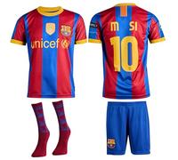 LMS Barcelona #10 Children's Football Jersey, Home Nostalgia Full Set, Jersey for Children, Sports Jersey, Football Training Jerseys, Children Come with Sets Football (4-13 Years), blue, 140