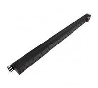 LMS DATA 12 Way 1U Vertical Rack PDU 13A UK Sockets - 4000W High Density Power Distribution Unit 19-inch | Aluminium Server Cabinet Mount | 3M Heavy Duty Cable with Neon Switch