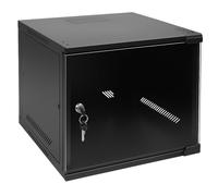 LMS DATA 15U 10-Inch Wall Mounted Data Cabinet - 310mm Deep Network Rack Enclosure - Lockable Glass Door, 50kg Load - AV, IT, CCTV & NAS Cabinet (Black)