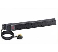 LMS DATA 1U 19-Inch 7 Way UK PDU - 13A Switched Power Distribution Unit - Rack Mount Multi Plug Power Strip with 1.8m Cable & UK Plug - Server Cabinet PDU for Home, Office and industrial Use (Black)