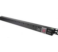 LMS DATA 1U Vertical 10 Way UK 3-Pin Surge Protected Rack Mount PDU - 13A Rack Mount Power Distribution Unit with Neon Switch, 1.8m Cable - Ideal for Server & Data Cabinets