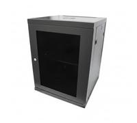 LMS DATA 21U 19-Inch Wall Mounted Server Rack IT Data Cabinet - 450mm Deep Network Storage Enclosure - Lockable Glass Door, Removable Side Panels - 550mm Wide For Home, Offices & Server Room