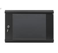 LMS DATA 6U 19Inch Wall Mounted Server Rack Cabinet - 500mm Deep IT Data Network Storage Enclosure - Lockable Glass Door, Removable Side Panels Alloy Coated Black Finish For Office, Home & Server Room