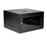 LMS Data 6U 450mm Deep 19" Wall Mount Network Server Rack Data Cabinet, 19 inch Storage enclosure for Home Office Server Room with Glass Door, Removable Side Panels, Lockable Front-Rear - Flat-Packed