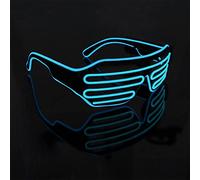 LMS Led Glasses Light up El Wire Rave Shutter Glasses, Glow In Dark Flashing Led Sunglasses, Luminous Glasses For Parties, EDM, Halloween (BLUE 1Pc)