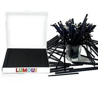 LMS Paper Straws, Paper Drinking Straws Bio Degradable Drinking Paper Straws Wedding Party, Party Straws, Restaurant, Juice Drinking Straw (Black 300)