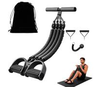 LMSAWK 2026 Upgraded Pedal Resistance Bands with Handle, 4 Tube Ab Cruncher | 100 Lbs Resistance Band for Full-Body Workouts, Abs, Muscle Building, Portable Home Gym Equipment for Men Women