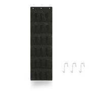 LMSAWK Hanging Door Shoe Holder Rack, Over the Door Shoe Storage, Large Pockets Over The Door Shoe Organizer, for Bags, Caps, Hat Holder, with 24 Pockets and 3 Metal Hooks, Black