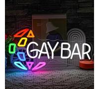 LMSIGNLY Bar Open Neon Sign Gay Bar LED Neon Light Rainbow LED Sign for Bar Business Window Pub Cafe Man Cave Club Restaurant Open Sign Decor Gifts