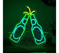 LMSIGNLY Beer Neon Sign Green Cheers Cup Neon Light for Wall Decoration Dimmable Bar Neon Light Sign USB Power LED Bar Sign for Home Tavern Restaurant Man Cave Party