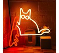 LMSIGNLY Cat With Knife Neon Sign Cat Neon Light Funny Animal Neon Light Sign Kitten LED Light Sign for Cute Cat Home Wall Decor Kid Room Bedroom Pet Shop Christmas Gift