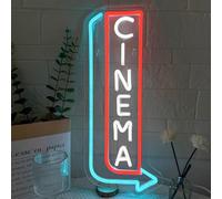 LMSIGNLY Cinema Neon Sign Dimmable Arrow LED Neon Light Sign For Wall Decor Letter LED Neon Lights For Film Room Commercial Theater Cinema Door Decoration