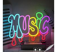 LMSIGNLY Color Music Neon Sign for Wall Decor Music Neon Light Colorful Letter LED Signs for Bedroom Concert Club Party Studio Bar Classroom