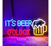 LMSIGNLY It's Beer O'Clock Neon Sign for Wall Decor Beer Neon light Dimmable USB Beer LED Sign Neon Beer Signs for Man Cave Garage Patio Home BAR Pub Nightclub Restaurant Decor