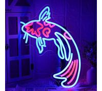 LMSIGNLY Koi Fish Neon Sign Koi Carp Neon Lights Signs Japanese Fish Led Neon Blue Red Lucky Fish Neon Signs for Wall Decor 17”x9.5”with USB/Switch Dimmable Neon Light Signs for Bar, Restaurant,