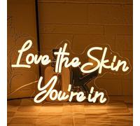 LMSIGNLY Love the Skin You're in Neon Sign Facial Spa Neon Light for Wall Decor Warm White Letters LED Sign Beauty Salon Sign for Business Skin Care Salon Beauty Shop Decorations