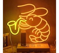 LMSIGNLY Shrimp With Saxophone Neon Sign Lobster Neon Light Music LED Sign for Wall Decor Vintage Jazz Saxophone LED Sign for Bedroom Dj Room Rrcord Studio Concert
