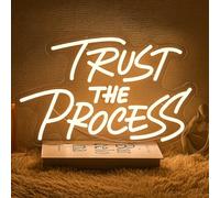 LMSIGNLY Trust The Process Neon Sign for Wall Decor Warm White Letter Neon Light Gym Light Up Sign Dimmable Classroom LED Light for Home Man Cave Bedroom Bar Classroom Gym Office