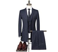 Lmtossey 3-Piece Suit Vest Pants Men's High-End British Style Business Casual Men's Long Suit Jacket