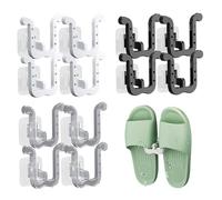 LMTYBOC 12-Piece Multi-Functional Shoe Rack, Self-Adhesive Slipper Holder, Wall-Mounted for Closet, Bathroom & Kitchen - Space-Saving Shoe Storage Solution