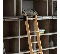 LMTYBOC 3.3Ft-20Ft Round Tube Sliding Library Hardware Rolling Full Set Track Kit(No Ladder), Rustic Black,Mobile Ladder Track for Library/Loft/Home/Indoor/9.8Ft/300Cm Track Kit