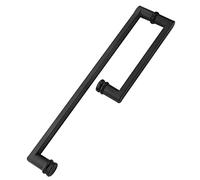LMTYBOC 304 Stainless Steel Black Shower Door Handle for Bathroom Glass Door Double Sided Push Pull Sliding Door Bar L Shaped Thickened and Durable