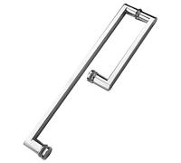 LMTYBOC 304 Stainless Steel Shower Door Handle for Bathroom Glass Door Double Sided Push Pull Sliding Door Bar L Shaped Thickened and Brushed Silver Finish