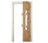 LMTYBOC Acrylic Clear Crystal Door Handle for Wood Gate, Double Sided H Sbarn Gate Push Pull Bar, for Office/Balcony/Study Room, 60-150 cm Long/Silver/Length-80Cm/31.4In