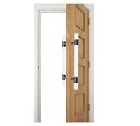 LMTYBOC Acrylic Clear Crystal Door Handle for Wood Gate, Double Sided H Sbarn Gate Push Pull Bar, for Office/Balcony/Study Room, 60-150 cm Long/Black/Length-80Cm/31.4In