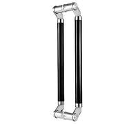 LMTYBOC Black Stainless Steel Sliding Door Handle Set for Hotel Bathroom Shower Double Sided Push Pull Gate Grab Handles for Wood and Glass Doors (100cm)