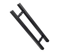 LMTYBOC Gate Hardware Matt Black Stainless Steel Square Tube Handle Glass Door Push-Pull Handle Wooden Door Sliding Door Handle, 9 Sizes/500X300Mm