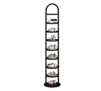 LMTYBOC Metal Shoe Rack with 9 Tiers, Vertical Space-Saving Shoe, Open Shoe Cabinet, Shoe Tower, 27 x 22 x 148 cm, Black - Ideal for Home & Office Storage