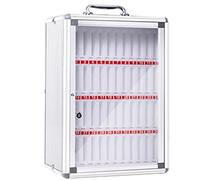 LMTYBOC Mobile Aluminum Phone Storage Cabinet, Wall-Mounted with Lock, 48 Slots Desktop Pocket Chart for Phones, Secure Mobile Device Storage Solution