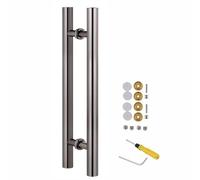 LMTYBOC Modern 304 Stainless Steel H Shape Barn Door Handle Pull Push 60/80/100/120/150/180cm Long with Mounting Kit Suitable for Shower Glass Sliding Barn Doors Interior Exterio