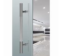 LMTYBOC Modern Brushed Stainless Steel Double Push Pull Door Handles with Frosted Finish 100cm/39.4in