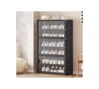 LMTYBOC Modern Flip-Down Shoe Rack - Stylish Shoe Storage Cabinet for Hallway, nized Footwear Stand, Black, 105x64cm, Space-Saving Shoe, Versatile Storage Solution