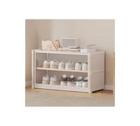 LMTYBOC Modern Flip-Down Shoe Rack - White Shoe Storage Cabinet for Hallway, Footwear, Space-Saving Shoe Stand, Stylish Shoe Cupboard (37x64cm)