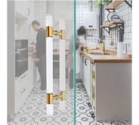 LMTYBOC Modern Push Pull Bar Handle,Clear Acrylic Shower Kitchen Door Handle,Glass Sliding Door Handles Round Tube Hardware for Door/Hotel/Coffee Shop (Color:Gold,Size:100cm/39.