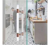 LMTYBOC Modern Push Pull Bar Handle,Clear Acrylic Shower Kitchen Door Handle,Round Tube Hardware Sliding Glass Door Handles for Door/Hotel/Coffee Shop (Color: Rose Gold,Size: 60cm