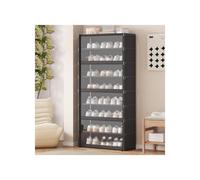 LMTYBOC Modern Shoe Rack with Flip-Down Storage, Shoe Cabinet for Hallway, Stylish Footwear Stand, Space-Saving Design, Black, 139 * 64 cm - Perfect Shoe Storage Solution